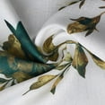 thumbnail image 5 of Womens Tops Casual Deep V Neck Linen T Shirts Floral Print Loose Comfy Short Sleeve Everyday Beach Tops White L, 5 of 9