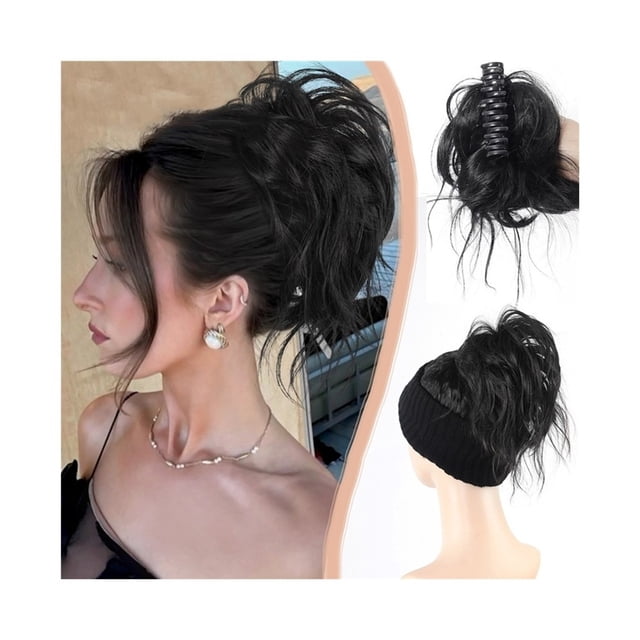 Pince à Griffes Pièce de Cheveux Synthétiques Chignon Ondulé en Vrac Extension de Cheveux Queue de Cheval