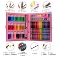 thumbnail image 6 of Art Supplies, 151 Piece Drawing Art kit, Child Gifts Art Set Case with Double Sided Trifold Easel, Includes Oil Pastels, Crayons, Colored Pencils, Watercolor Cakes, Sketch Pad (PINK), 6 of 6