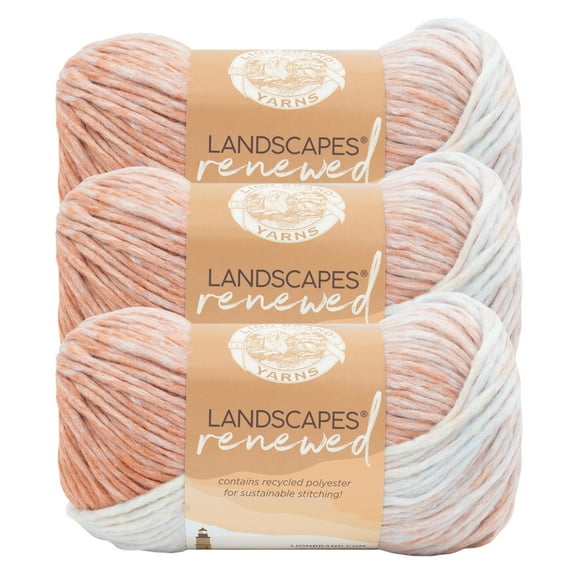 Lion Brand Yarn Landscapes Renewed Desert Spring Medium Polyester, Recycled Polyester Multi-color Yarn 3 Pack