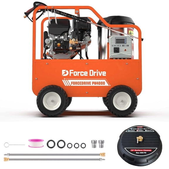 DigMaster Hot Water Pressure Washer Gas Powered Heated High Pressure Cleaner 4060PSI 4GPM for Heavy Machinery Farm & Home Use