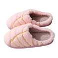 thumbnail image 4 of Chenyee Fleece Lined Slippers for Women Winter Warm Lightweight Platform Non Slip Slide House Shoes, 4 of 9
