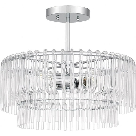 Quoizel Tayshia 3-Light Polished Chrome Semi-Flush Mount Light