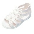 thumbnail image 2 of YMNXA Toddler Kids Girls Summer Sandals Soft Sole Non Open Toe Solid Color Fashion Comfortable Bowknot Princress Shoes For Casual Daily Wear,White,5-5.5 Years, 2 of 9