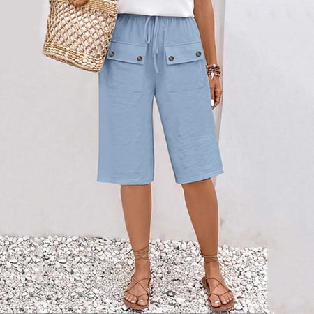 SIYUDAN Womens Trousers Woman Pants Casual BlueAdult Work Pants Women Comfy Fit Pants For Women High Waisted Trousers With Pockets Womens Fall Pants