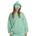 thumbnail image 3 of Women Hoodies with Eye Mask Oversized Long Sleeve Comfy Casual Basic Pullover Sweatshirts Fall Outfits Y2K Clothes Light Green M, 3 of 7