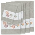 thumbnail image 2 of Authentic Hotel and Spa  Turkish Cotton Floral Vine Embroidered Light Grey 8-piece Towel Set, 2 of 5