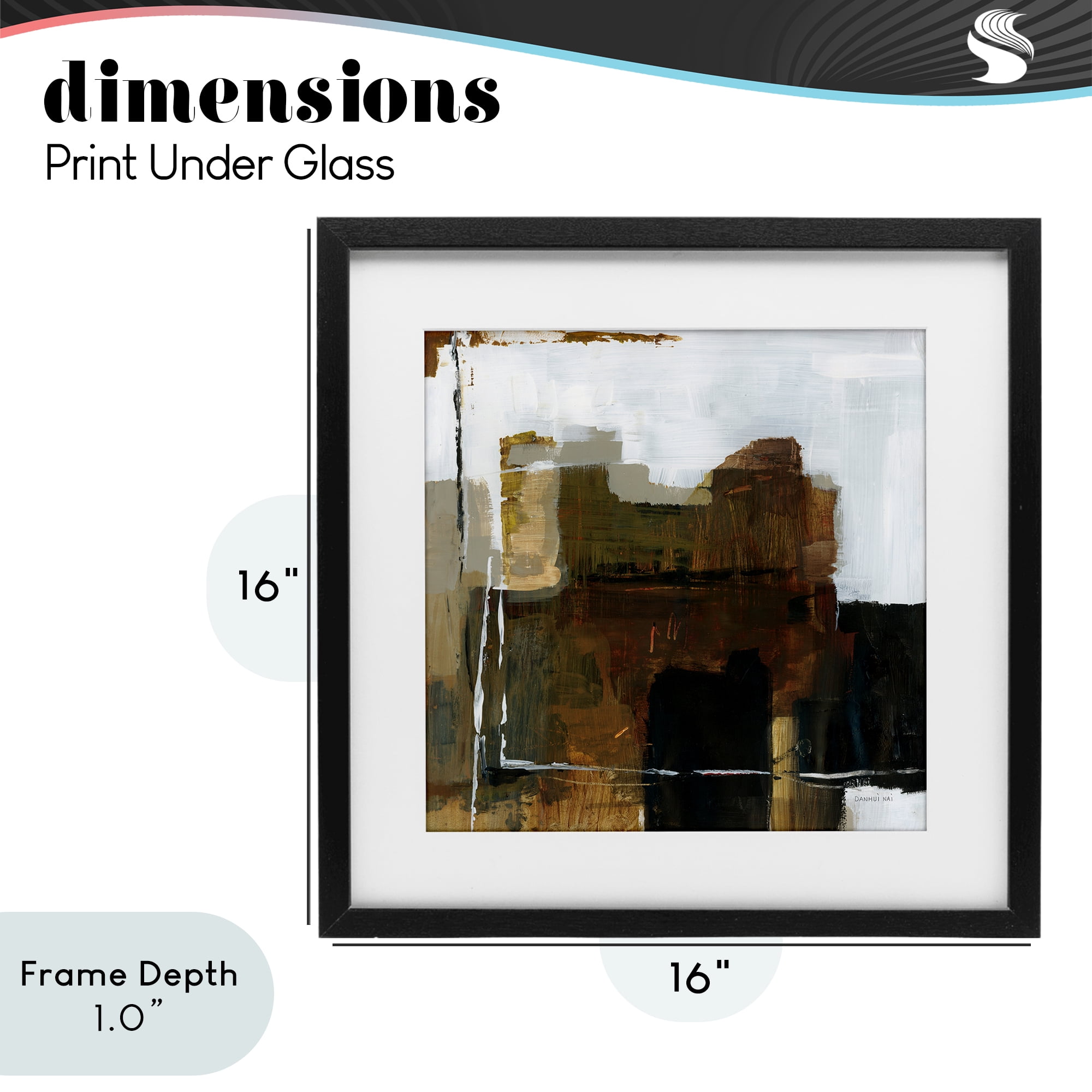 Stupell Industries Natural Abstract Earth Tones Black Framed Print Under Glass, design by Danhui Nai