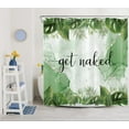 thumbnail image 4 of Sage Green Plant Shower Curtain for Bathroom Decor, Tropical Palm Leaves and Banana Leaf on Abstract Marble Shower Curtain with Hooks, Funny Get Naked Bathroom Shower Curtains Set, 72X84 inch, 4 of 6