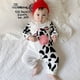 thumbnail image 3 of 1pc Lovely Cow Pattern Baby Romper Mono de bebé de manga larga para bebés pequeños, 3 of 6