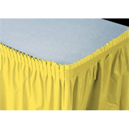 29" X 14' Pleated Plastic Table Skirt Choose From 18 Color (CANARY YELLOW)