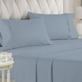 thumbnail image 2 of Alpha Cotton Luxury Sateen 1500 Thread Count Bed Sheet Set, Queen, Blue Linen, 6-Pieces, 2 of 4