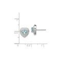 thumbnail image 2 of 1/2 Carat (Ctw) Natural Aquamarine Heart Earrings in Sterling Silver for Women, 2 of 3