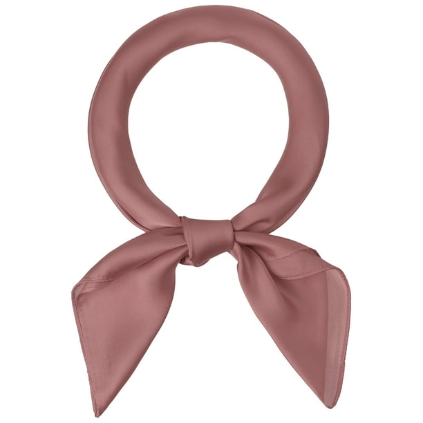 Bufandas de mujer de 70 cm, pañuelo cuadrado puro de Color liso liso, pañuelo para el cuello, pañuelo para el cuello Rosa empolvado 70x70cm/27.56x27.56"(LxW)