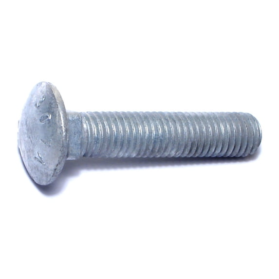 1/2"-13 x 2-1/2" Hot Dip Galvanized Grade 2 / A307 Steel Coarse Thread Carriage Bolts CBS-640