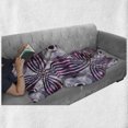 thumbnail image 5 of Vintage Soft Flannel Fleece Blanket, Vintage Style Geometrical Ornament Stripes and Circles in Vibrant Colors Print, Cozy Plush for Indoor and Outdoor Use, 70" x 90", Lavender Plum, by Ambesonne, 5 of 5