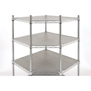 Seville Classics 6-Tier NSF Corner Shelving /w Wheels and 6 Bonus Shelf Liners, 28 D x 28 W x 72 H