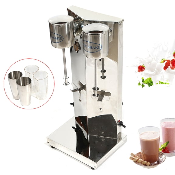 CNCEST 110V Double Head Milk Shaker Mixer Stainless Steel Milk Shaker Blender 18000r/min