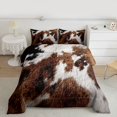 thumbnail image 2 of Homewish Retro Rustic Cowhide Bedding Comforter Set,Western Cowboy Twin Comforter Sets,Brown Cattle Hide Bedding Set For Men Women,Luxury Bedroom Decor Reversible,2-Piece, 2 of 8