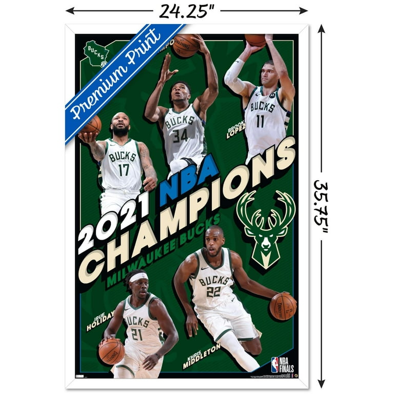 NBA Milwaukee Bucks 2021 NBA Finals Champions Wall Poster