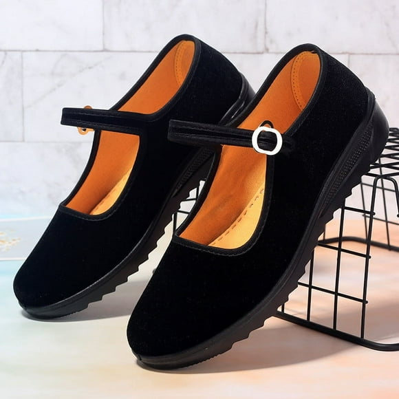 LSLJS Fashion Women Solid Color Tie Buckle Soft Sole Outdoor Cloth Shoes Flat Shoes, Loafers Women Shoes, Gift for Women