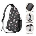 thumbnail image 3 of Sling Backpack,Black Christmas Snowman Pattern Sling Bag with Water Bottle Holder,Waterproof Sling Bag for Men/Women with Headphone Jack for Hiking,Travel, 3 of 6