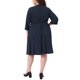 thumbnail image 3 of Vestidos de Día de la Madre para Mujeres de Talla Grande Agnes Orinda, con Botones, Cuello en V, Mangas Rizadas, Cintura Elástica, Vestido Midi Casual con Bolsillo 4X Azul Marino, 3 of 5
