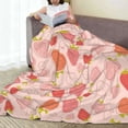 thumbnail image 6 of Pofeuu Strawberry Print Ultra-Soft Micro Fleece Blanket,for Bed Or Sofa,All Season Throw Blankets Flannel Blanket-60"x50", 6 of 7