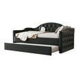 thumbnail image 6 of Harper & Bright Designs Twin Size Tufted Upholstered Daybed with Trundle, Twin Velvet Sofabed with USB & Charging Ports, Black, 6 of 15