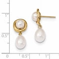 thumbnail image 2 of 14k Yellow Gold 5 7mm White Button/rice Freshwater Cultured Pearl Drop Dangle Earrings, 2 of 6