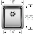 thumbnail image 2 of Formera 16" Undermount Stainless Steel Bar Sink, 2 of 5