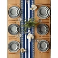 thumbnail image 6 of Summer Boat Anchor Table Runner, Nautical Ocean Shells Anchor Dark Blue White Stripe Cotton Linen Kitchen Table Decoration Washable Dining Tabletop Runners for Home Party Decor 13x36 Inches, 6 of 9