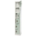 thumbnail image 4 of AdirOffice ALHI629206MGRN Steel Storage Locker, 6 Compartment, 12 x 12 x 72 in., Misty Green, 4 of 8