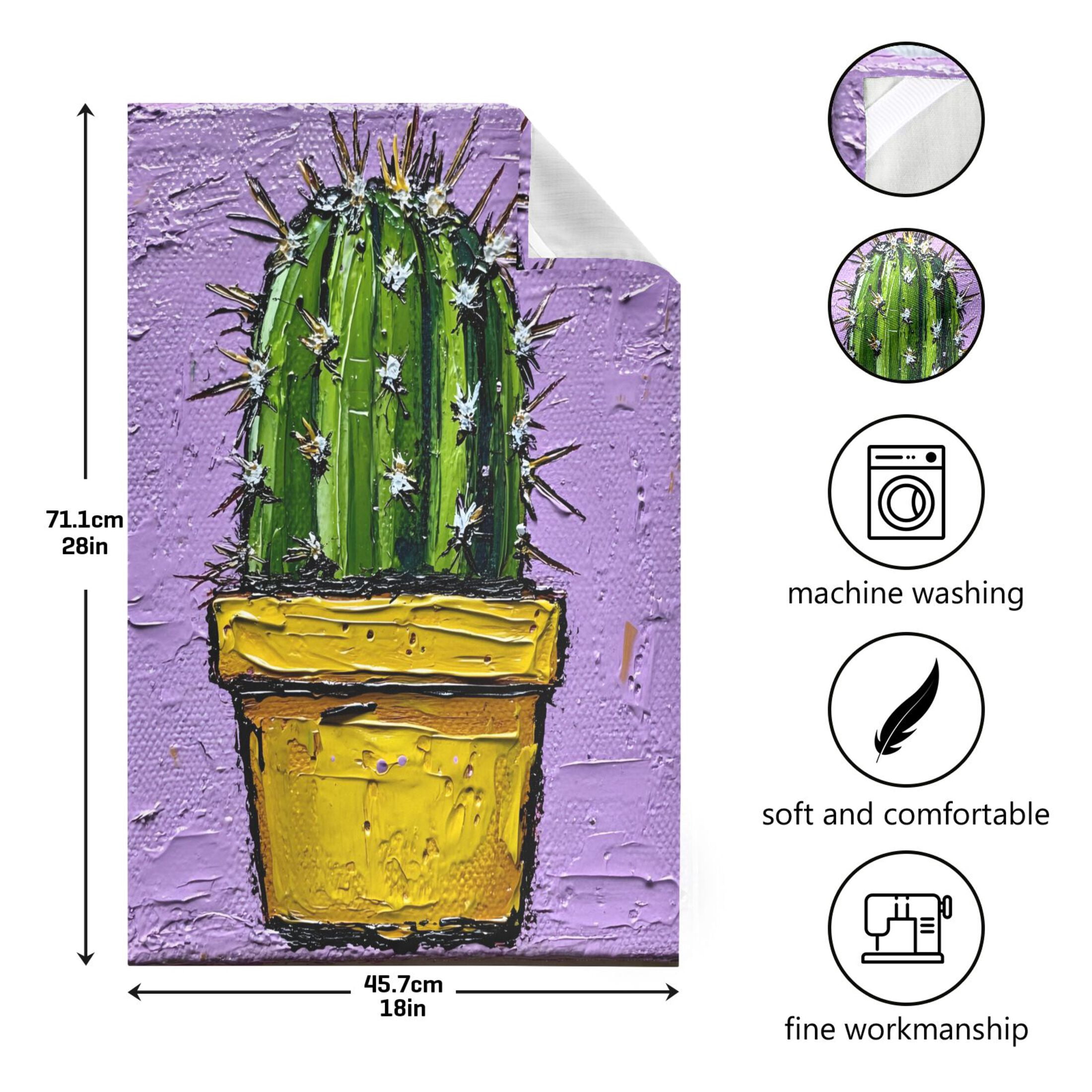 Cactus Painting Kitchen Towels 6-Piece Pack Tea Towels for Kitchen Decorative Waffle Design 28x18in