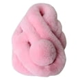 thumbnail image 2 of Naierhg Winter Scarf Faux Fur Solid Color Winter Scarf Plush Ball Wide Thickened Furry Scarf Wrap Fashion Accessories Light Purple, 2 of 8