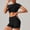 Black(Short Sleeves + Shorts), variant on Women's Yoga Outfit Workout Set High Waist Exercise Shorts Pants with Sport Crop Top Bra 2Pcs Gym Tracksuits