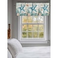 thumbnail image 3 of Coastal Starfish Curtain Valances for Windows, Ocean Coral Starfish Nautical Map Kitchen Valance Window Treatment, Light Filtering Block Curtains for Bathroom/Bedroom/Living Room 42'' x 12'', 3 of 9