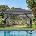 thumbnail image 5 of COBIZI 10x15 Pop up Gazebo, Outdoor pop up Canopy Tent, Patio Shelter Tents with Portable Carry Bag, Patio Gazebos for Camping, Garden, Deck, Backyard, Dark Grey, 5 of 11