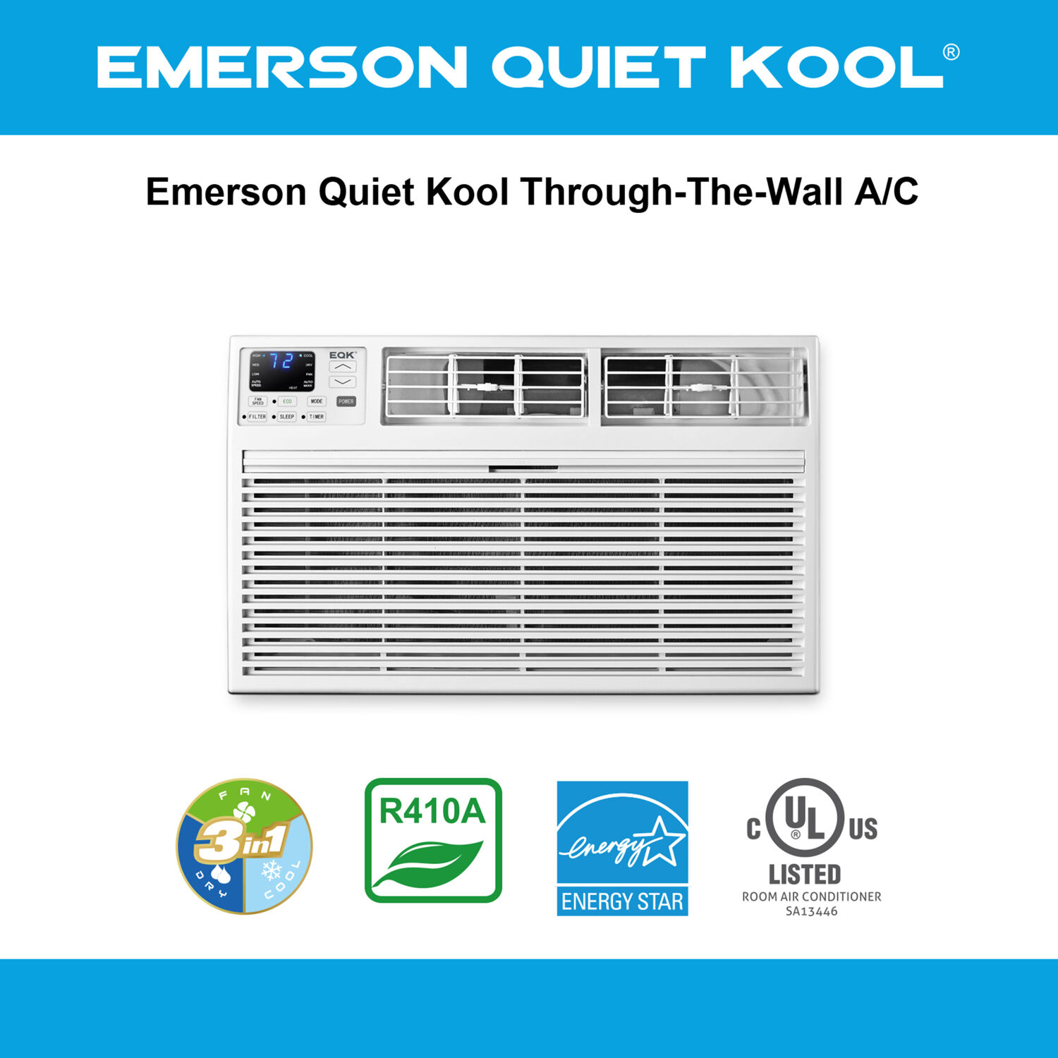 emerson quiet kool 12000 btu wall air conditioner