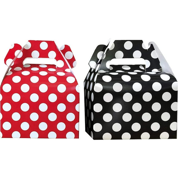 Outside the Box Papers Papier Rouge Noir et Blanc MINI Boîtes à Faveurs - Thème Coccinelle - Pois - 24 Unités Veuillez Lire les Mesures et Voir Toutes les Photos