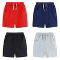 thumbnail image 4 of CHOYURME CHONYURM 4 Pack Boys Solid Cotton Shorts Toddler Boy Pull-on Shorts Boys Summer Casual Shorts Jogger Shorts, 4 of 6