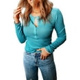thumbnail image 6 of Ushdele Sky Blue Henley Top: Stylish, Comfortable, Easy Mix & Match!, 6 of 8
