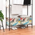 thumbnail image 3 of Yayeee Foldable Storage Basket for Shelves with Handles Waterproof Cloth Bins, Blue Retro Print, 3 of 7