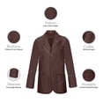thumbnail image 4 of Panda Uniform by HeedFit Men's 31" Lab Coat Custom Fit, 4XL, Chocolate, 4 of 6