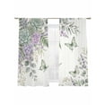 thumbnail image 7 of Spring Lavender Sheer Curtains 72 Inch Length 2 Panels Set, Garden Botanical Leaves Butterflies Voile Window Treatment Rod Pocket Curtains Sheers Drapes for Bedroom/Living Room/Kitchen 52"x72"x2, 7 of 7