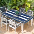 thumbnail image 2 of Navy Blue Anchor Table Cloths for 3 Foot Rectangle Tables, Nautical Summer Beach Coastal Ocean Patio Waterproof Elastic Fitted Tablecloths, Washable Rectangular Table Cover for Camping, 2 of 8