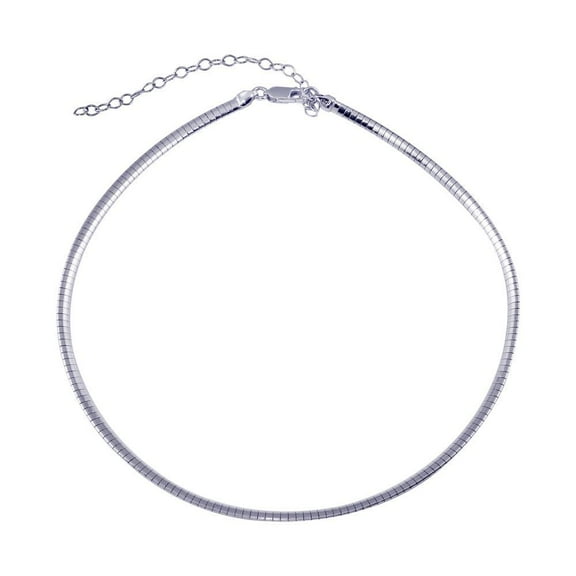 Sterling Silver 925 High Polished Flat Omega Adjustable Chain 3.0mm Italy 12 3" Jewelry Female