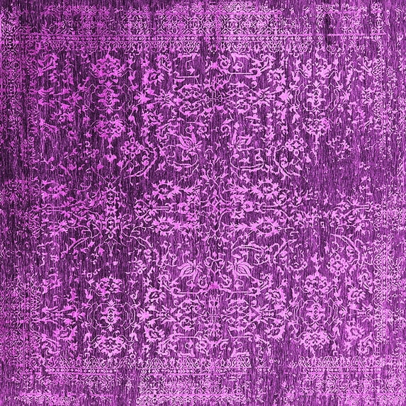 Ahgly Company Indoor Square Oriental Pink Industrial Area Rugs, 5' Square