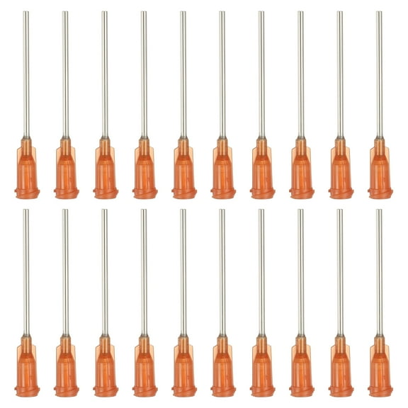 15Ga Dispensing Needles, 52PCS 1.5 Inch Industrial Blunt Tip Dispensing Needle Syringes with Luer Lock Needle for Refilling Liquid Inks Adhesive Glue Oil,Dark Brown