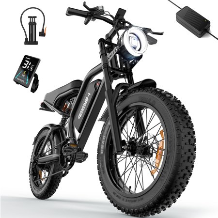 1500W Peak Electric Bike for Adults, 20'' Up to 60 Miles 32MPH Electric Mountain Bike with 48V 15.6Ah Detachable Battery UL2849